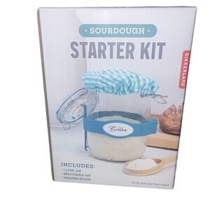 🆕💜 Sourdough Starter Kit | Jar, Spoon & Gingham Cover | NWT